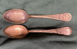 Lot of  2 Vintage Silver Plate Decorative Spoons - Columbus &amp; Dewy  ~4 3... - £7.80 GBP