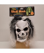 Vintage Fun World Skull Mask With Hair &quot;Neon Glows In Black Light&quot; With ... - $95.34 CAD