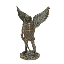 St. Michael the Archangel with Sword and Shield Bronze Finish Statue - £56.26 GBP