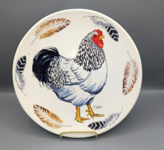 Santa Barbara Ceramic Design Rooster Cock Fowl 10&quot; Plate By Omsby Farmhouse - £27.72 GBP