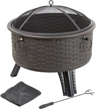 Fire Pit Set, Wood Burning Pit -Includes Screen, Cover And Log Poker- Great For - £114.29 GBP