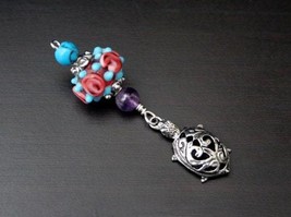 Blue Howlite and Amethyst Turquose and Roses Turtle Blessingway bead - Baby show - £12.53 GBP