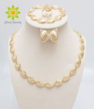 Free Shipping Gold Color Jewelry Sets For Wedding Fashion African Women Elegant  - £15.25 GBP