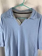 Nat Nast blue men&#39;s size L large polo shirt grey collared short sleeve textured - $15.58