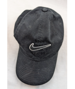 Nike Heritage86 Swoosh Hat Adjustable Strap Back Black Embroidered Logo ... - $12.86