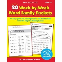 20 Week-by-Week Word Family Packets: An Easy System for Teaching the Top... - £16.54 GBP