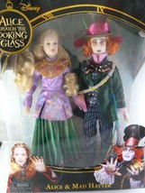 Disney Alice Through The looking Glass Alice &amp; Mad Hatter 12&quot; Figures Jakks 2016 - $46.41