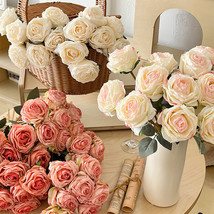 Artificial pink rose bouquet White rose bouquet Wedding decor Floral arr... - $228.24 MXN