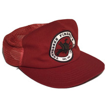 Tennessee Firemen’s Association Vintage Mesh Trucker Snapback Hat Red Cap - £14.02 GBP