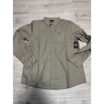 Volcom Mens Button Down Shirt Long Sleeve NWT Sz L Tan Beige Punk Rancid... - $23.99