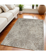 5&#39; X 7&#39; Gray and Ivory Abstract Power Loom Area Rug - $353.98 CAD