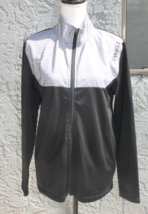 AND1 Athletic Jacket Men Size Small Gray &amp; Black Full Zip Front Long Sleeve Logo - £18.13 GBP