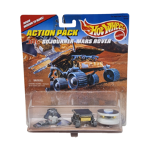 VINTAGE 1996 MATTEL HOT WHEELS ACTION PACK SOJOURNER MARS ROVER NEW SEALED - $271.31 MXN