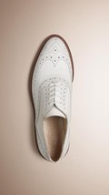 New Men&#39;s Handmade Leather White Rounded Brogue Toe Oxford Wing Tip Stylish Shoe - £114.95 GBP