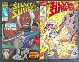 SILVER SURFER Marvel Comics #65, #80 1992-93 Morg VS Terrax Cap&#39;n Reptyl - £9.68 GBP