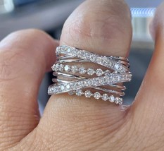 2CT Redondo Imitación Diamante 14K Oro Blanco Acabado Anillo de Compromiso Mujer - £106.02 GBP