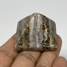 43.6g, 1.2&quot;x1.3&quot;x1.5&quot; Chocolate/Gray Onyx Pyramid Gemstone @Morocco, B19027 - £5.02 GBP