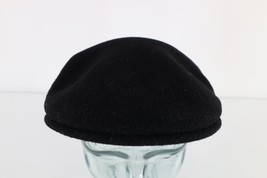 Vtg 90s Kangol Spell Out Wool Newsboy Cabbie Hat Cap Black Mens Large LL Cool J - £39.38 GBP