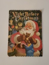 1956 The Night Before Christmas Whitman Publishing Book Fuzzy Cover Vintage MCM - £124.96 GBP