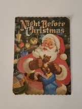 1956 The Night Before Christmas Whitman Publishing Book Fuzzy Cover Vintage MCM - £119.56 GBP