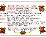 Comic Humor Political Definitions Bull Socialism UNP Chrome Postcard U15 - £4.08 GBP
