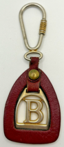 Vintage Leather Strap Letter B Gold Tone Clip/Keychain SKU B-15 - $14.99