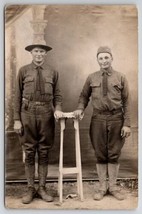 RPPC Two WW1 Era Soldiers of the 42nd Division In Europe Real Photo Post... - $29.95
