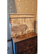 Rustic wooden wall rack featuring four metal hooks. Perfect for organizi... - $325.94 MXN