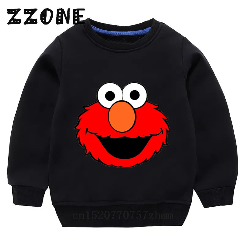 Children&#39;s Hoodies Kids The Sesame Street Elmo Catoon Sweatshirts Baby Cotton Pu - £76.94 GBP