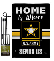 Home Is Where Us Army Garden Flag Set 13 X18.5 Double-Sided House Banner - £24.75 GBP