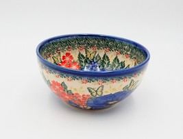 Boleslawiec Polish Pottery Unikat Floral Soup Cereal 6 Inch Bowl Signed Damien - £22.41 GBP