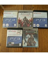Assassins Creed Lot Of 5 PS3 Games Revelations Brotherhood I II IV - $22.44