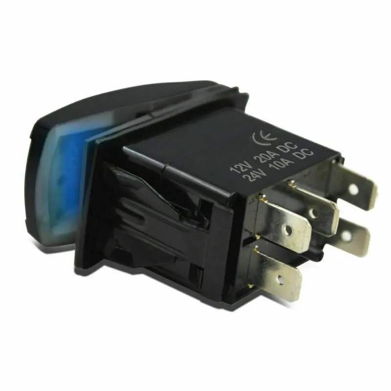 LED HORN Momentary Toggle Rocker Switch 12V 20A - Green Illumination - Waterpr - £13.50 GBP