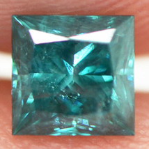 Princess Shape Diamond Fancy Blue Loose Natural Enhanced SI2 4.08MM 0.47 Carat - £307.75 GBP