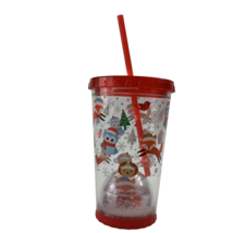 Cool Gear Snow Globe 12 oz Tumbler With Straw Red Fox Christmas Cup - £7.72 GBP