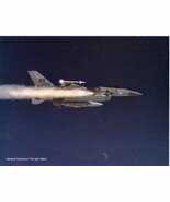 General Dynamics F-16 Fighter and AIM 7 Missile Original Promotional Print - $8.66 CAD