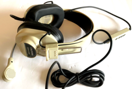 Deluxe Multimedia Stereo Headset With Boom Microphone With USB Plug New No Box - £13.95 GBP