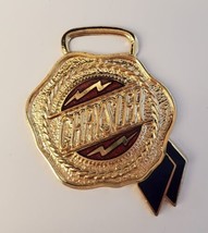 Vintage CHRYSLER Logo Keychain or Pendant For Necklace Red Blue Goldtone - $24.55