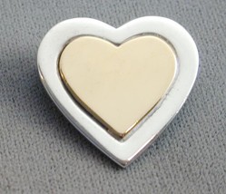 Gorgeous Tiffany &amp; Co. Sterling &amp; 18k Yellow Gold Double Heart Pin - £137.71 GBP