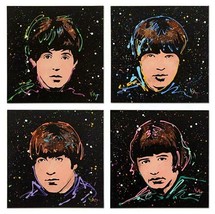KAT-4 Panel Beatles Set-Original Acrylic/Gallery Wrapped Canvas/Hand Signed/COA - £1,450.76 GBP