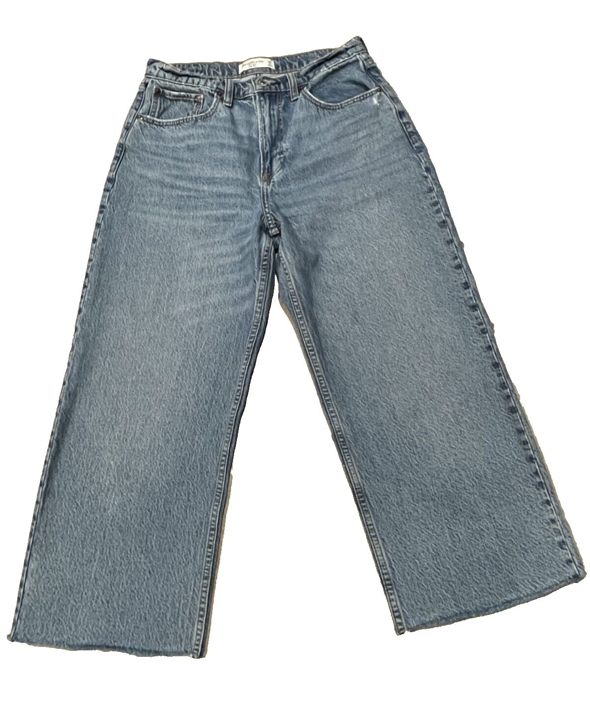 Abercrombie &amp; Fitch Women&#39;s The Loose High Rise Jeans Size 28/6 Raw Hem ... - $36.26