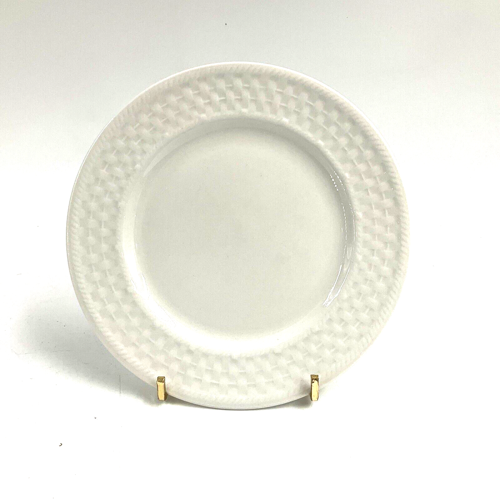 Oneida Gourment Wicker 6 in Bread &amp; Butter Dessert Plate White Basket Weave - $5.93
