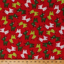Cotton Reindeer Christmas Festive Holiday Deer Fabric Print by the Yard D381.40 - £9.34 GBP