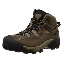 KEEN Men&#39;s Targhee 2 Mid Height Waterproof Hiking Boots, Safari/Red Carpet, 10 - £83.19 GBP
