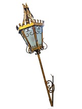 Antique Gothic Sconce Torch Light Italian Venetian Gold Gilded New Wiring - $425.00
