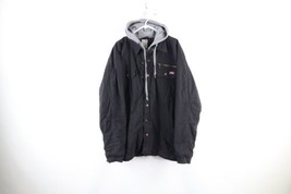 Vintage Dickies Mens XL Faded Quilt Lined Hooded Shirt Jacket Shacked Black - £46.56 GBP