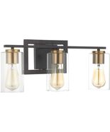 Homebelife 21.25" Vanity Light Fixture, Black &amp; Gold Bathroom Wall Sconc... - $66.50