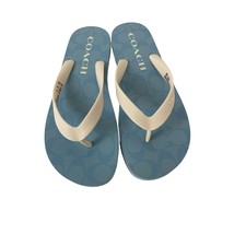 Coach Womens Zak Casual Thong Flip Flop Sandals Womend Size 9 Blue C8916 - £17.69 GBP