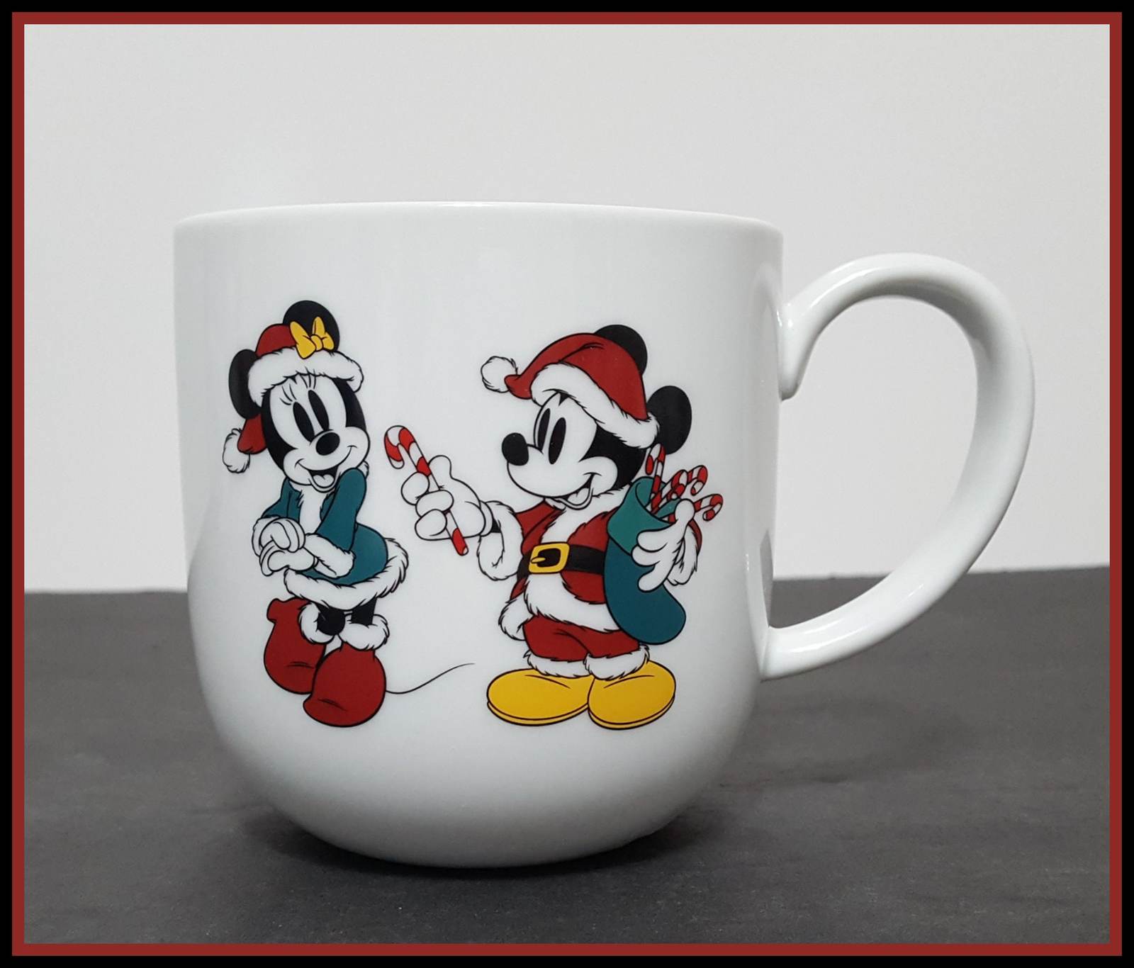 Primary image for NEW RARE Williams Sonoma Disney Mickey Mouse and Minnie Mouse Christmas Mug 15 O