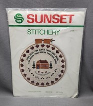 Sunset Stitchery Embroidery Kit &quot;Christmas Blessing&quot; (Vintage, 1983) Holiday NOS - £14.02 GBP
